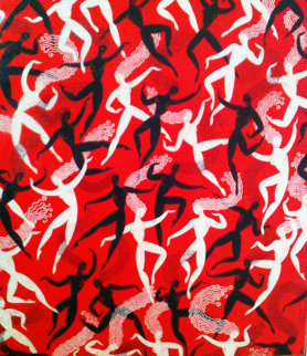 Dancing Ladies Gouache 13x13 Original Painting - Erte Dancing Ladies Gouache 13x13 Original Painting - Erte