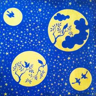 Untitled Gouache 12x12 Original Painting - Erte Untitled Gouache 12x12 Original Painting - Erte