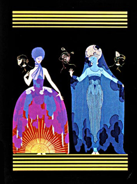 Morning Day/Evening Night Suite of 2  AP 1985 Limited Edition Print by  Erte