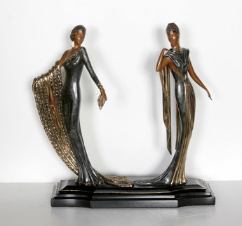 Duetto Bronze Sculpture 1989 19 in Sculpture - Erte Duetto Bronze Sculpture 1989 19 in Sculpture - Erte