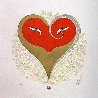 Heart II (Red And Gold) 1996 Limited Edition Print by  Erte - 0