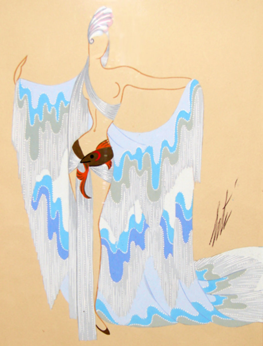 Water 1937 24x21 Original Painting by Erte Water 1937 24x21 Original Painting by Erte