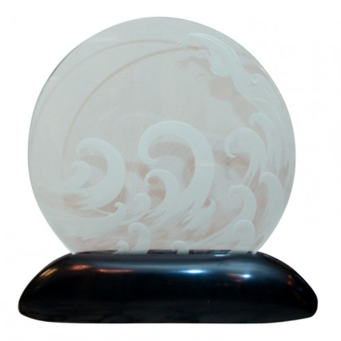 Wave Glass Lumiere Lamp Sculpture by  Erte