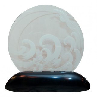 Wave Glass  Lumiere Lamp Sculpture -  Erte