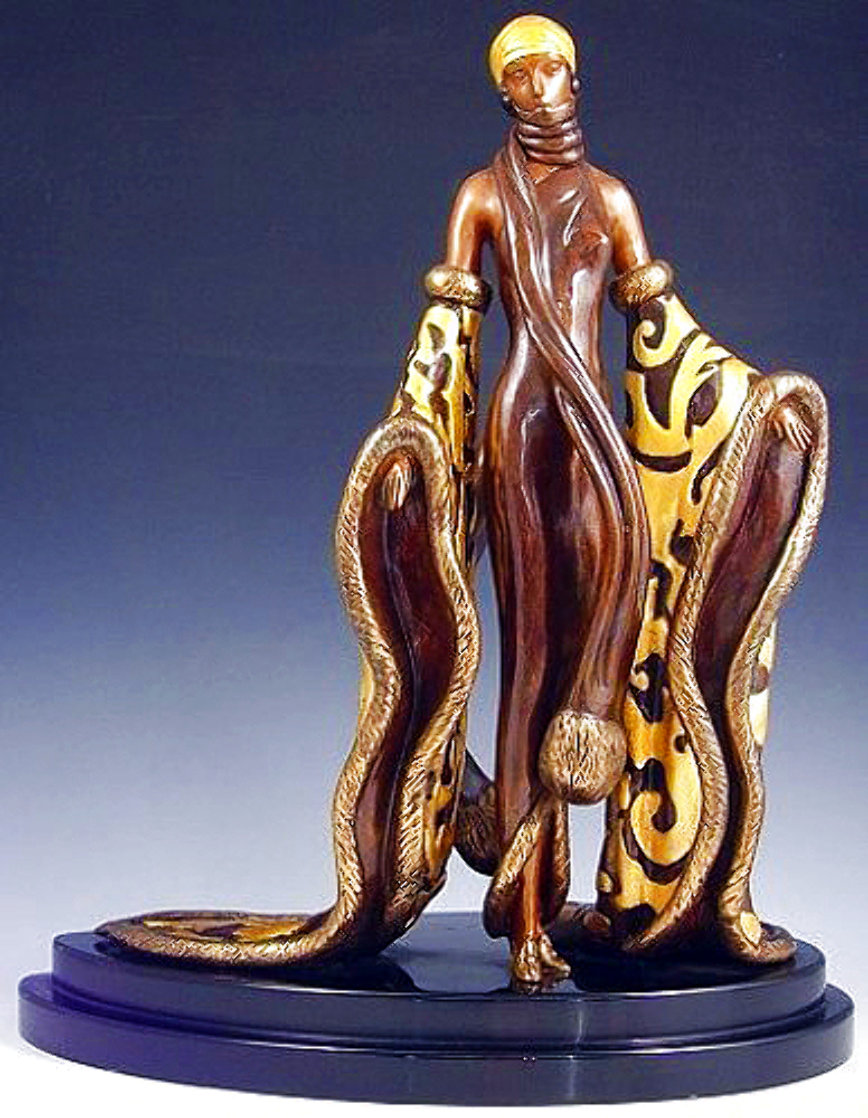 Mystic, 1988, Bronze Sculpture, 16x13x9, by Erte
