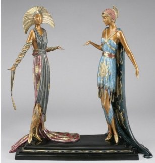 Two Vamps Bronze Sculpture 1990 19 in Sculpture - Erte Two Vamps Bronze Sculpture 1990 19 in Sculpture - Erte