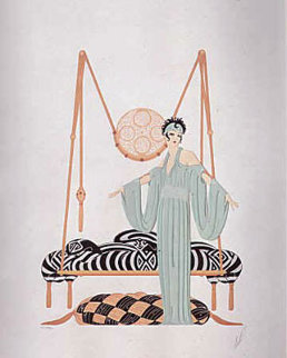 Pillow Swing 1985 Limited Edition Print - Erte Pillow Swing 1985 Limited Edition Print - Erte