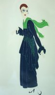 Blue Dress 1981 Limited Edition Print by Erte - 0 Blue Dress 1981 Limited Edition Print by Erte - 0