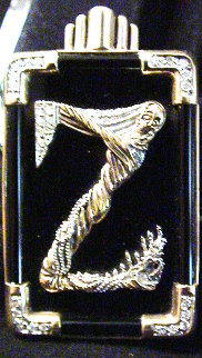 Erte Letter Z Pendant/Brooch 1990 Jewelry - Erte Erte Letter Z Pendant/Brooch 1990 Jewelry - Erte