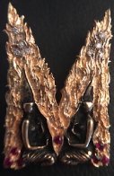 Letter M Gold Pendant / Pin From Alphabet Collection 1987 Jewelry by  Erte - 0
