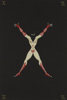 Letter X AP 1976 Limited Edition Print - Erte Letter X AP 1976 Limited Edition Print - Erte