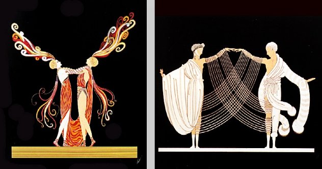 Love and Passion Framed Suite of 2 1983 Limited Edition Print by  Erte