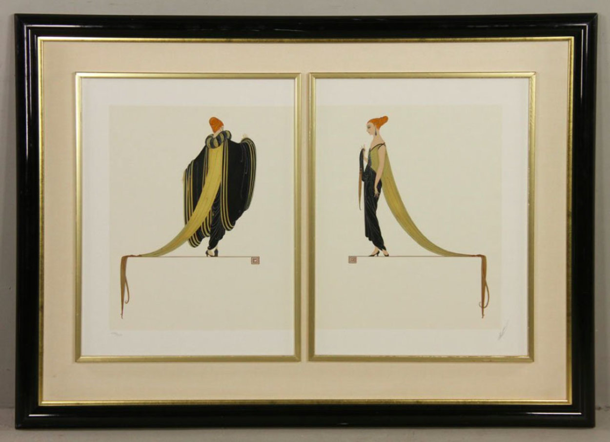 Ready for the Ball, Diptych 1982 Limited Edition Print by Erte Ready for the Ball, Diptych 1982 Limited Edition Print by Erte