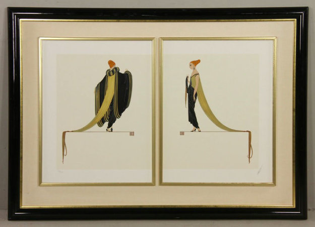 Ready for the Ball, Diptych 1982 Limited Edition Print by Erte Ready for the Ball, Diptych 1982 Limited Edition Print by Erte