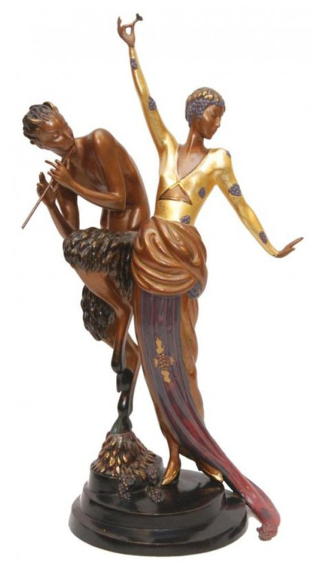 Woman And Satyr Bronze Sculpture 1985 Sculpture by Erte Woman And Satyr Bronze Sculpture 1985 Sculpture by Erte