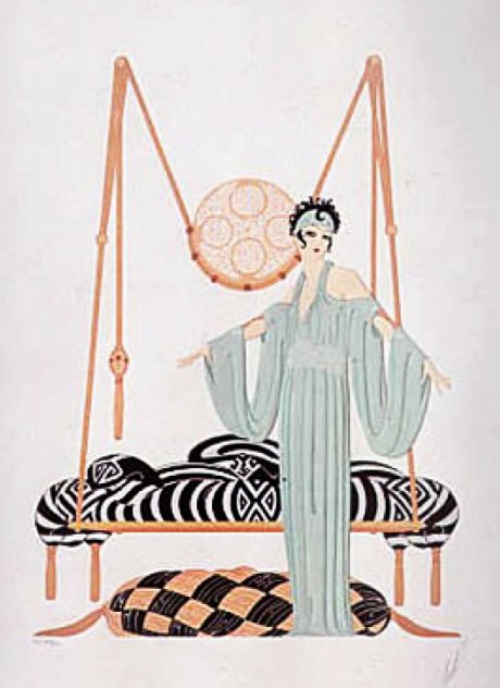 Pillow Swing 1985 Limited Edition Print by  Erte