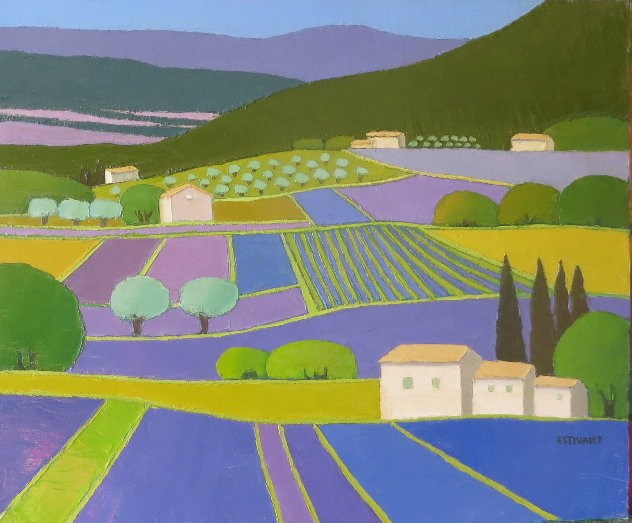 Lavandes En Provence 2017 25x21 Original Painting by Elizabeth Estivalet