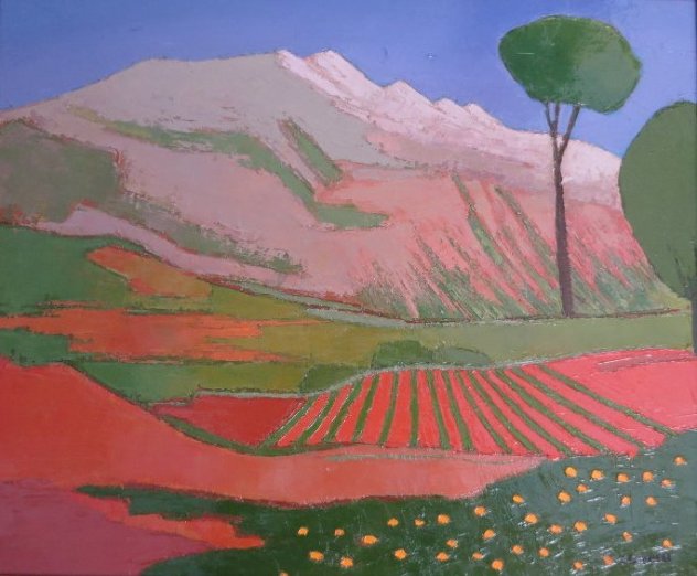La Montagne Rose 1917 24x28 Original Painting by Elizabeth Estivalet