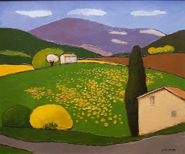 Untitled Landscape 27x23 Original Painting - Elizabeth Estivalet Untitled Landscape 27x23 Original Painting - Elizabeth Estivalet