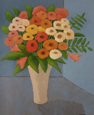 Les Fleurs De Printemps 26x22 Original Painting - Elizabeth Estivalet