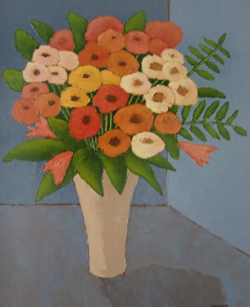 Les Fleurs De Printemps 26x22 Original Painting by Elizabeth Estivalet