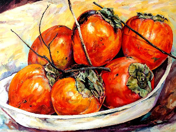 Persimmons 30x40 Original Painting - Ethelinda Persimmons 30x40 Original Painting - Ethelinda