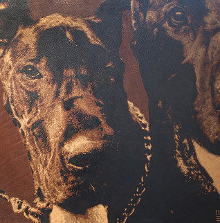 Dogs 2000 23x23 Original Painting - Mark Evans Dogs 2000 23x23 Original Painting - Mark Evans