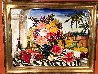 Flowers Bouquet with Rare Books 2002 48x60 - Huge Original Painting by Maya Eventov - 2