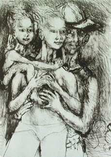 Family 1965 Limited Edition Print - Philip Evergood Family 1965 Limited Edition Print - Philip Evergood