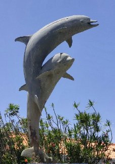 Dolphin Life Size Bronze Sculpture 1991 84 in Super Huge Sculpture - Dale Evers Dolphin Life Size Bronze Sculpture 1991 84 in Super Huge Sculpture - Dale Evers