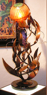 Jellyfish Lamp Unique Bronze Sculpture 2008 28 in  Sculpture - Dale Evers