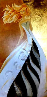 Black And White Glamour II 2011 36x18 Original Painting - Alina Eydel