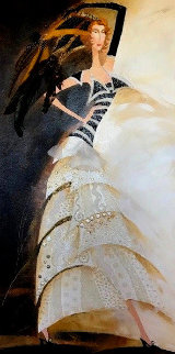 Slim And Tall Sail Dress Design 2005 36x18 Original Painting - Alina Eydel Slim And Tall Sail Dress Design 2005 36x18 Original Painting - Alina Eydel