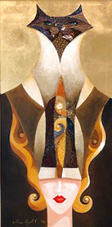 Siamese Turban 2006 18x36 Original Painting - Alina Eydel Siamese Turban 2006 18x36 Original Painting - Alina Eydel