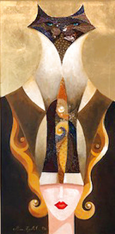 Siamese Turban 2006 18x36 Original Painting - Alina Eydel