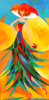 Palm Tree Hat: Tropical Collection 2007 43x26 Original Painting - Alina Eydel Palm Tree Hat: Tropical Collection 2007 43x26 Original Painting - Alina Eydel