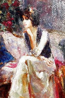 Girl on the Sofa 2004 50x38 Huge Original Painting - Vladimir Ezhakov