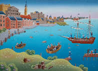 Boston Tea Party 1993 22x28 Original Painting by Gisela Fabian - 0 Boston Tea Party 1993 22x28 Original Painting by Gisela Fabian - 0