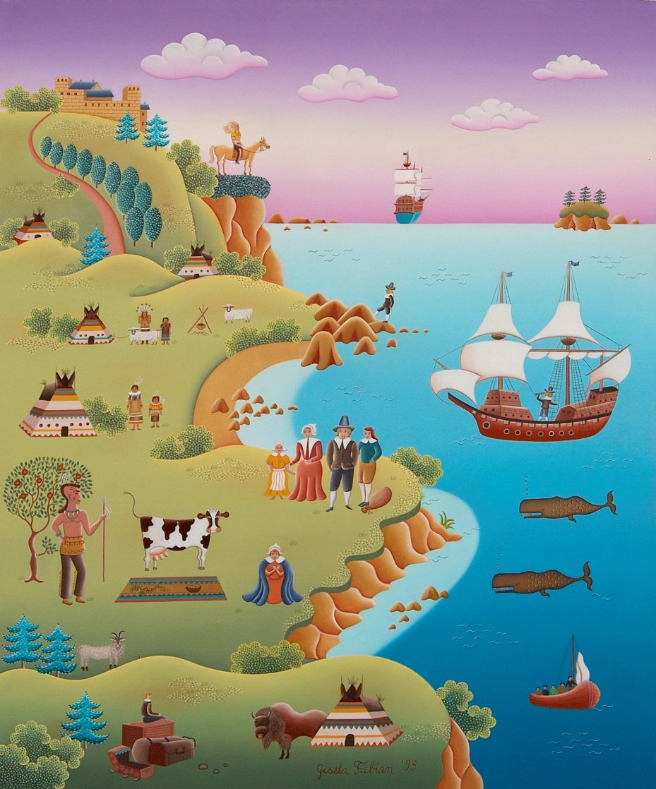 Newcomers 1993 24x20 Original Painting by Gisela Fabian Newcomers 1993 24x20 Original Painting by Gisela Fabian
