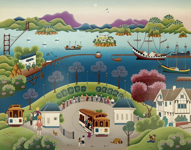San Francisco Bay 1990 Serigraph - California Limited Edition Print by Gisela Fabian