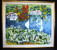 Saló Sul Lago Di Garda 1985 40x36 Super Huge Original Painting by Athos Faccincani - 1 Saló Sul Lago Di Garda 1985 40x36 Super Huge Original Painting by Athos Faccincani - 1