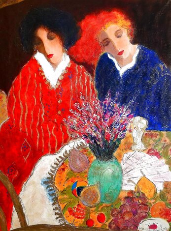 Bright Colors 1993 - Embellished Serigraph on Canvas Limited Edition Print - Roy Fairchild-Woodard