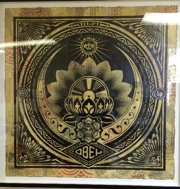 Lp Cover Series Unique 2011 46x46  Huge Works on Paper (not prints) by Shepard Fairey