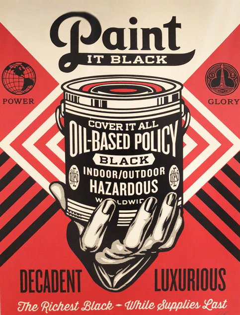 Paint It Black - Hand AP Limited Edition Print by Shepard Fairey