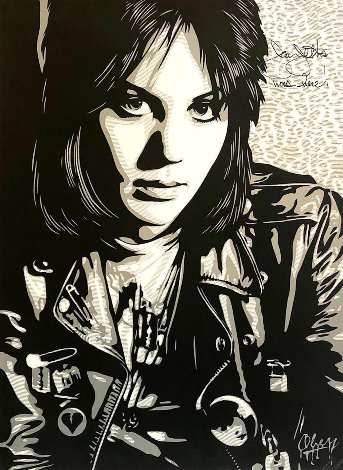 Joan Jett the Runaway 2013 Double Signed Limited Edition Print - Shepard Fairey