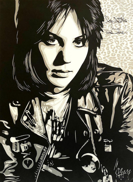 Joan Jett the Runaway 2013 Double Signed Limited Edition Print by Shepard Fairey