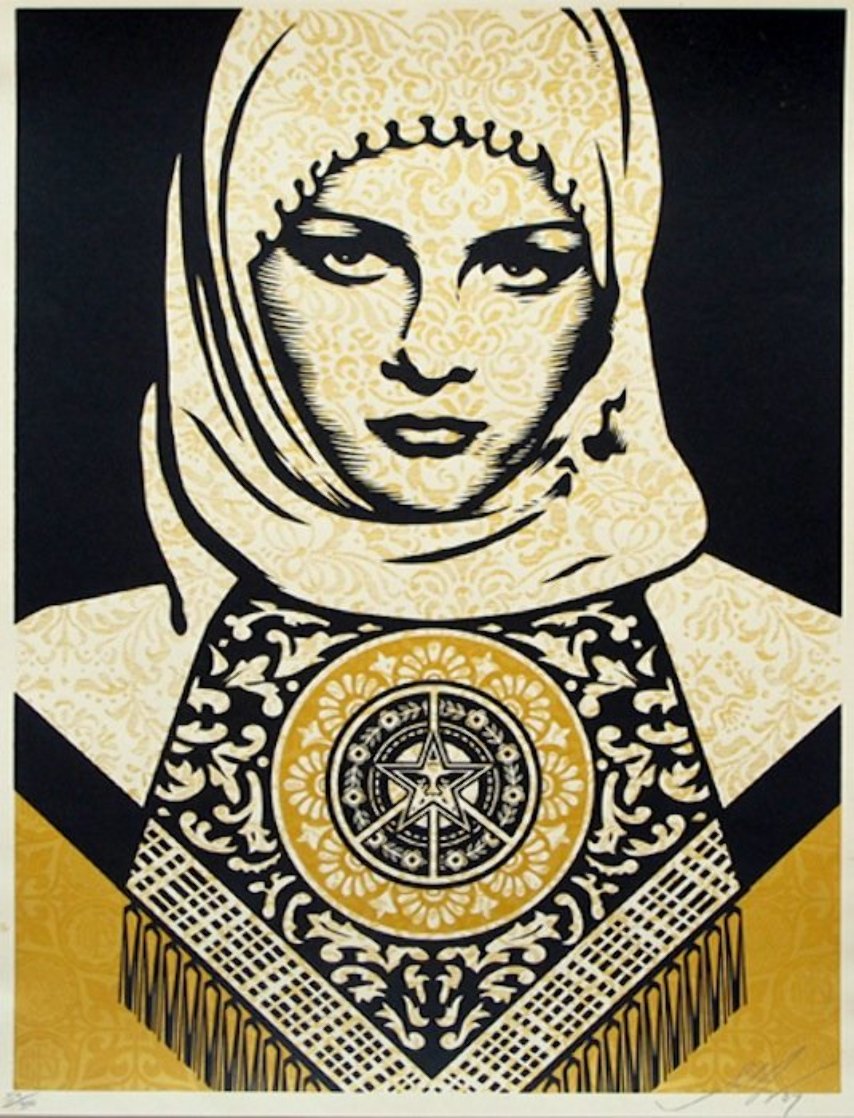 Arab Woman (Gold) 2008 Limited Edition Print by Shepard Fairey Arab Woman (Gold) 2008 Limited Edition Print by Shepard Fairey