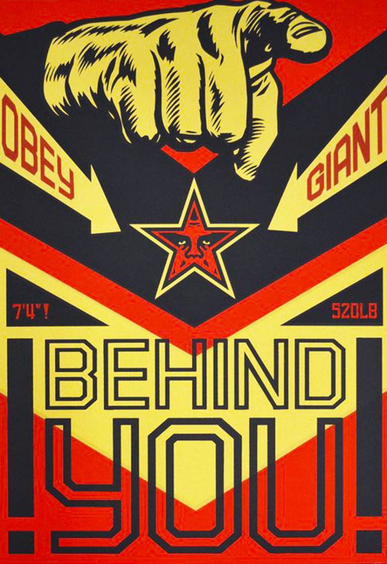 Behind You (Large Format) 2009 Limited Edition Print by Shepard Fairey Behind You (Large Format) 2009 Limited Edition Print by Shepard Fairey