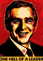 Bush Hell 2004 Limited Edition Print by Shepard Fairey - 0 Bush Hell 2004 Limited Edition Print by Shepard Fairey - 0