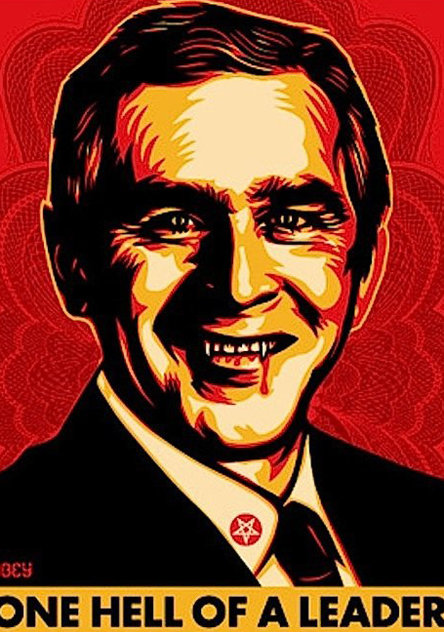 Bush Hell 2004 Limited Edition Print by Shepard Fairey
